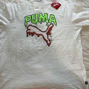 New- Puma Graphic Tee XL White Short Sleeve